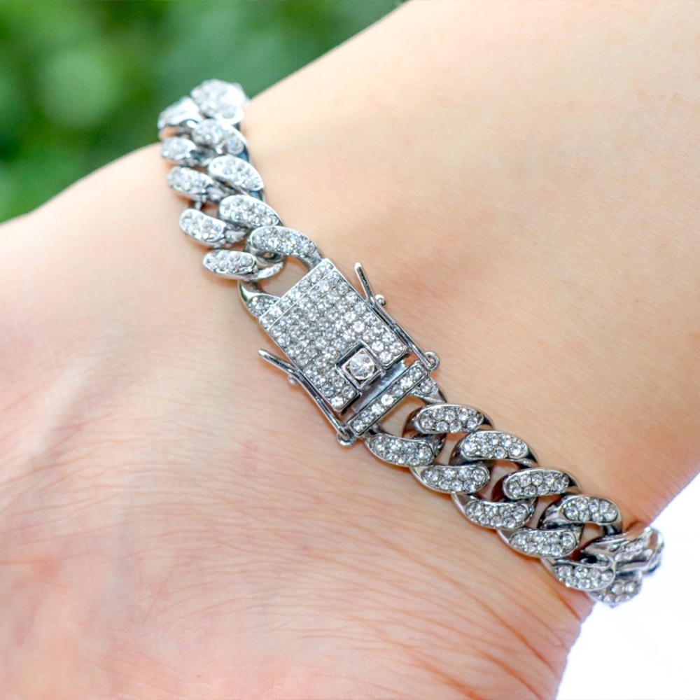 Chunky Pave Clasp Anklet